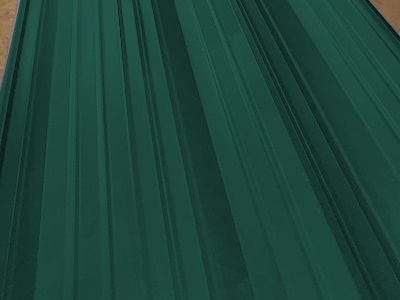 Окрашенный профнастил С10-1100, 0,4 мм, зеленый мох